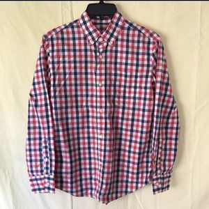 Boys Juniors Red White & Blue Plaid Top